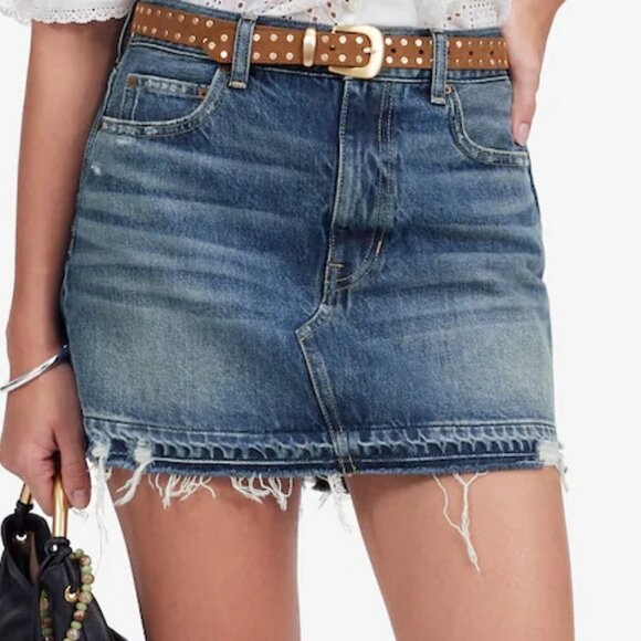 Madewell Dresses & Skirts - NWT Madewell Postage-Stamp Denim Mini Jean Skirt in Croswell Wash Size 27